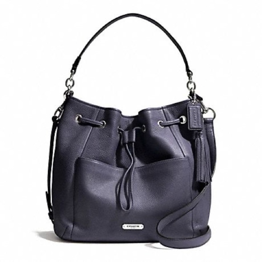 Coach Avery Leather Drawstring Bucket Bag with Tassle